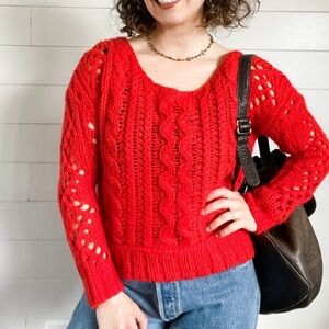 Free People Cable Knit Sweater - Size S